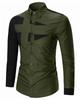 Casual Long Geometric Slim Cut and Green and Dress Salon LEON Student Coordination Green and (SGL Collection) Men's Shirt, Sleeve, Design,