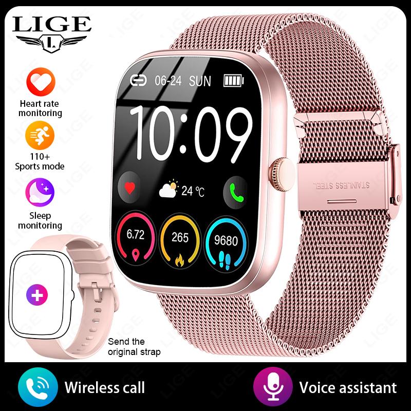 Smart Watch For Android iOS 1.96" Smartwatch Answer Make Call Waterproof Sports Fitness Tracker Heart Rate Sleep Monitoring