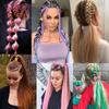 26 Zoll Synthetische Pferdeschwanz-Extensions mit Gummiband Ombré Geflochten Bunter Pferdeschwanz DIY Pferdeschwanz Haare Tägliche Party-Nutzung