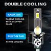 2Pcs 60000LM H1 Turbo LED Headlight Bulbs 260W Canbus Mini Wireless Lamps W/ Fan CSP Chips Super Bright for Car Fog Lights Headlamp 6500K White
