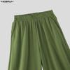 INCERUN Men Elastic Waist Casual Baggy Drop-crotch Pants Long Harem Trousers