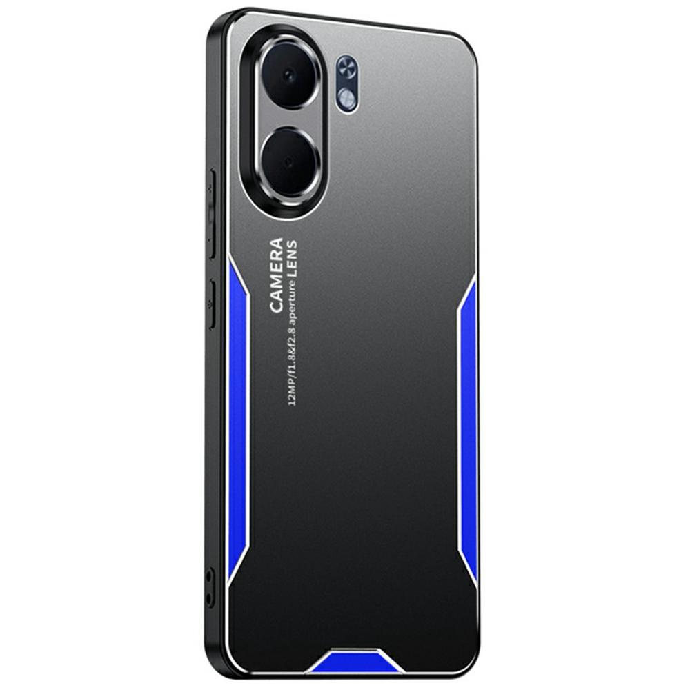 

For Oppo A5x 4G Case Aluminium Alloy TPU PC Phone Back Cover Blue