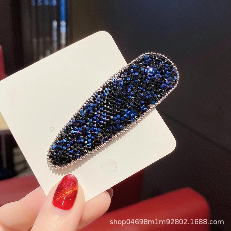 Koreanische Mode Strass Anstecknadel Tropfen Quadrat Einfache Glitzer Haarspangen Pony Haarorganizer Clips Damen Haarschmuck