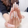 Nude Full Drill Ballet Wear False Nails with Removable Nail Art Stickers