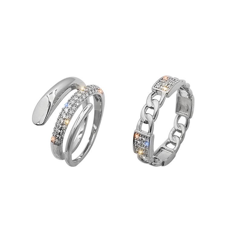 Zweiteiliger luxuriöser Damenring im Influencer-Stil, exquisiter Zeigefingerring