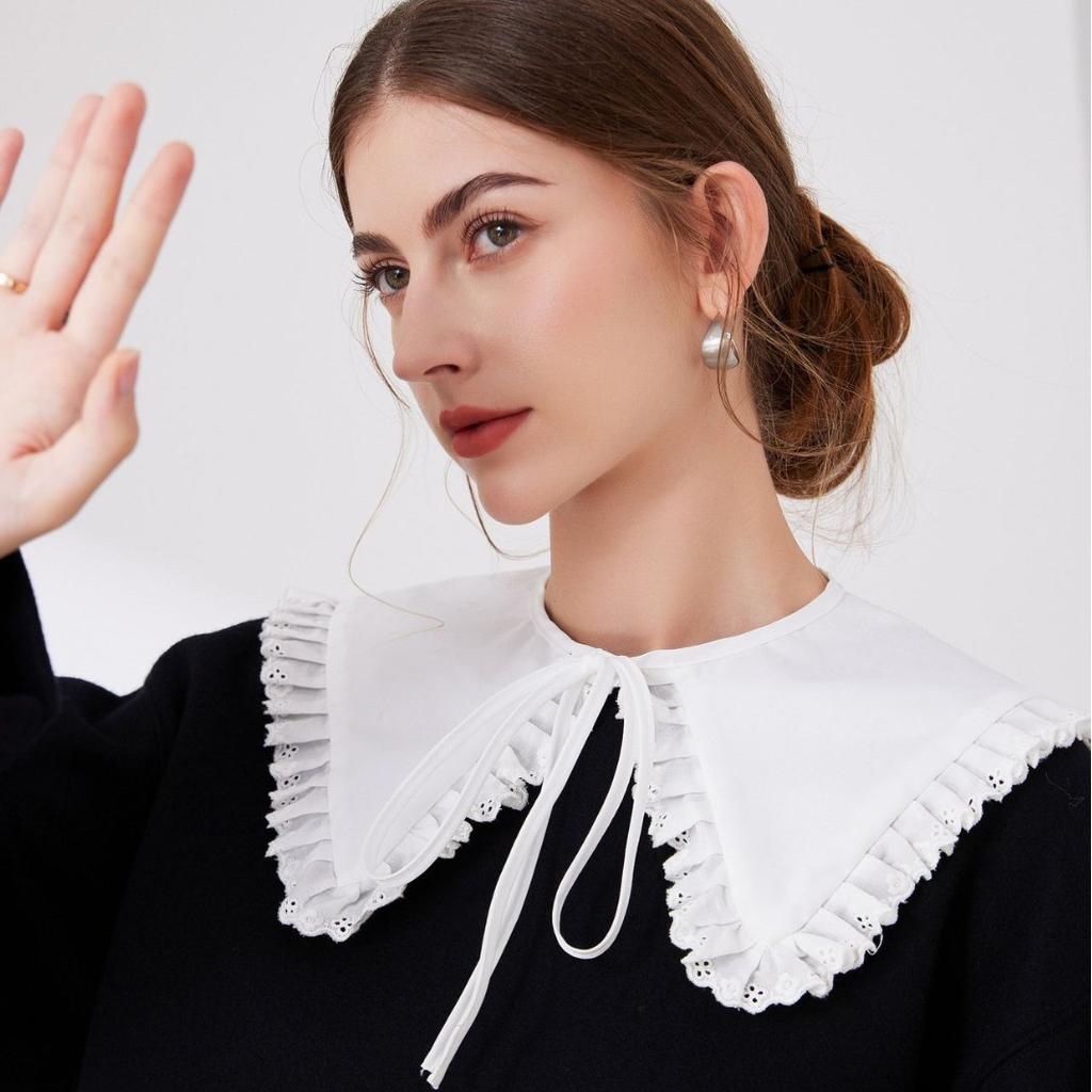 Perfect Match Woman Bowknots Detachable Collar Shoulder Wraps Shawls Fake Collar Decorative Sweater Blouse Tops Shirt False Collars
