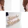 Long Pearl Bijou Earrings 1 Pair Silver 2 Pieces Left and Right Set Zirconia Crystal Ear Clip Charm Rhinestone / (color) CP158/SP