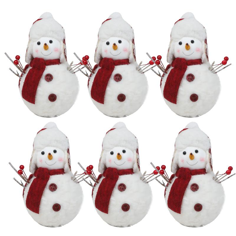 Christmas Snowman Doll Ornaments Xmas Tree Plush Doll Hanging Pendants Christmas Decoration for Home New Year Party Kids Gifts