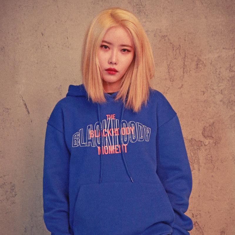 Black Hoodie Solid Moment Hoodie Blue L