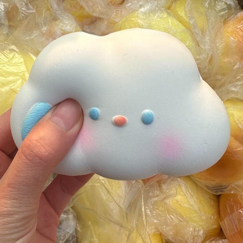 Squishy Cloud Bread Squeeze Toy Milky White Bread Fidgets Toy Soft Simulated Anti Stress Toy for Kids Adults Decompression Gift