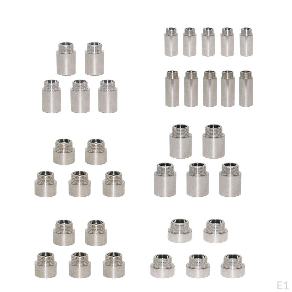 5 Pieces Double Ended Stainless Steel Expansion Connector Adapter
