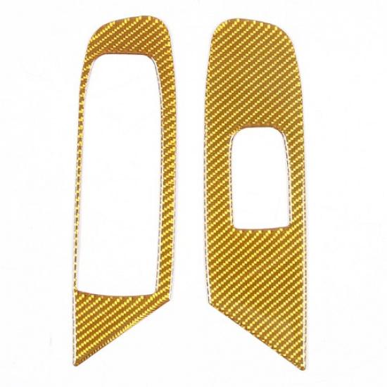 Yellow Carbon Fiber Window Glass Lift Switch Frame For Corvette C8 Convertible