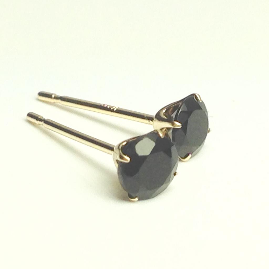 Candy K10 Onyx Round Earrings [Candy] BCktmt-on-yg