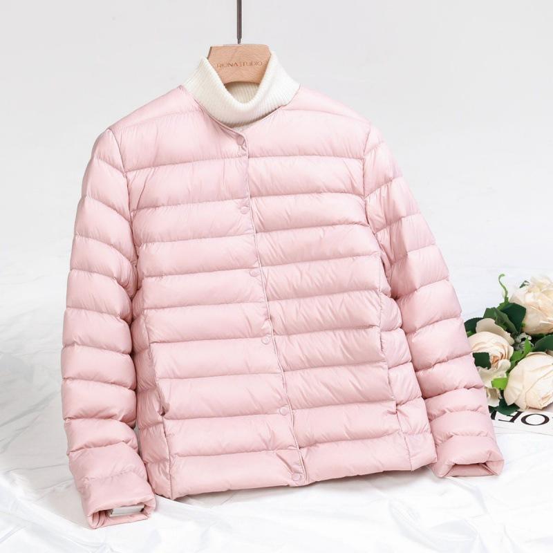 Order A Size Up Winter Women's Down Jacket Ultra Light Coat Short Autumn Slim Short Wear A Base Large Size Jacket