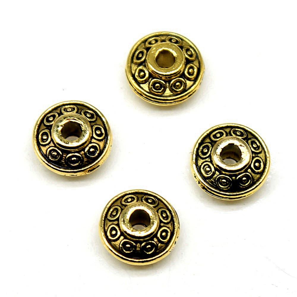 Multi Color Flower Edge Spacer Beads Metal Charms For Jewelry Making Accessories