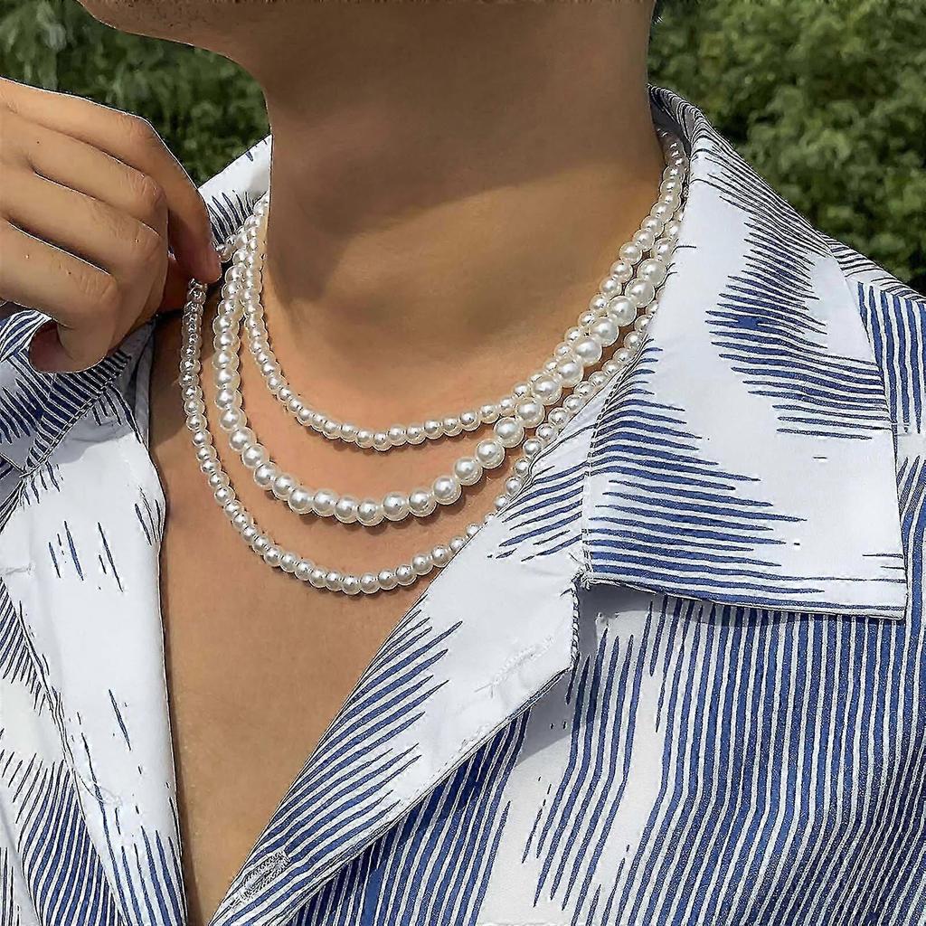 Collana Multi Fili Collana di Perle Per Festa Girocollo Rotondo di Perle Finte