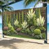 2D Coastal Beachside Timber Fence Ornamental Grass Garden Photo Background