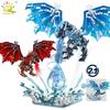 Non-Toxic Moc Ice Frie Dragon Model Building Block Bricks Assembly Construction Toy For Children Kid Diy Game Home Desk Decor