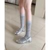 Leather Bow Silver Light Mouth Single Shoes Women's New One-word Buckle Retro Mary Jane