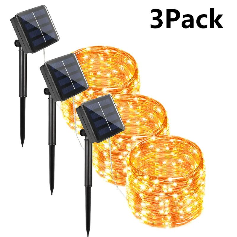 102m/52m/32m/22m/12m/7m Solar LED Fairy String Light Outdoor Festoon Lamp Garden Fairy Light Christmas Party Solar Lamp Decor 7M50LED