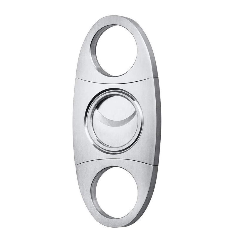 Portable Double-Edged Stainless Steel Cigar Cutter with Large Caliber and Extendable, Sharp Blades