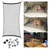 Universal Large Car Cargo Net Nylon Elastic Mesh for Van SUV Truck - Storage Tidy Net with Mesh Pocket for Pickup