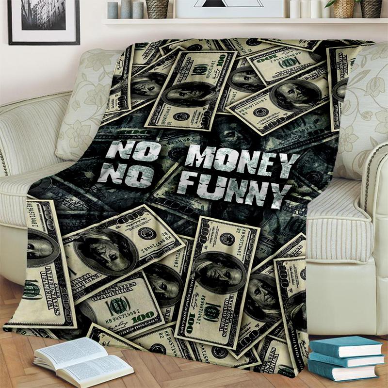 Coperta Ricca con Motivo di Dollari Euro in 3D, Coperta Morbida da Lancio per Casa Camera da Letto Letto Divano Picnic Viaggio Ufficio Coperta Copertura Bambini