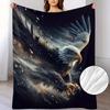A Soft And Warm Flannel Throw Blanket Featuring a Majestic Eagle Design, Perfect for Use On Sofas, for Home Relaxation, As an Air Conditioning Blanket