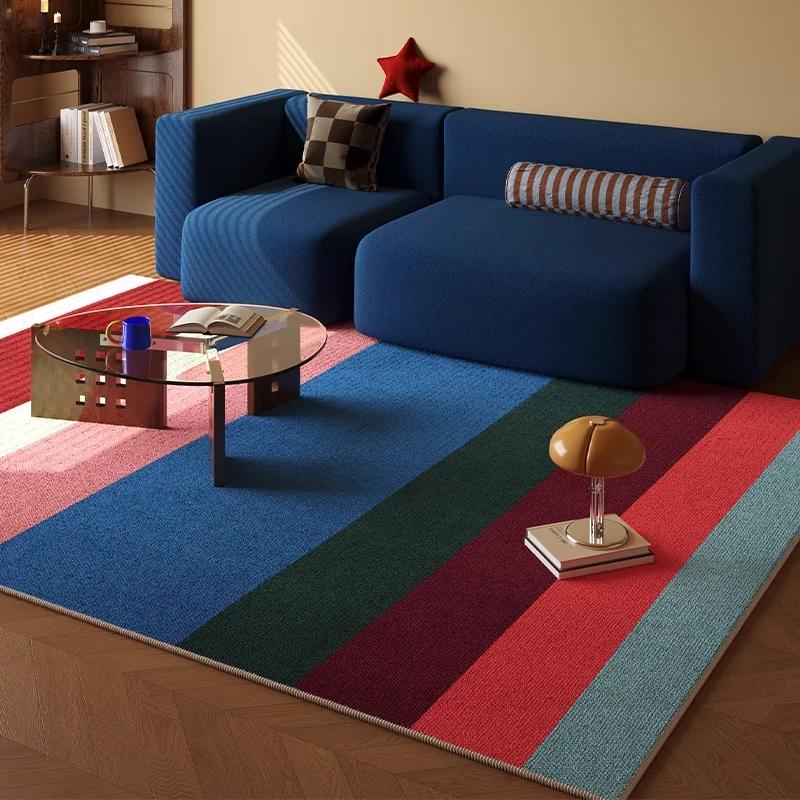 Vintage Crystal Velvet Rug Stain-Resistant & Non-Slip Living Room Sofa & Recliner Mat Bedside Rug for Bedroom Home Decor