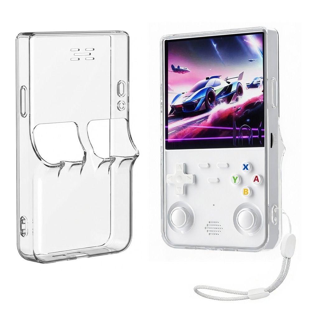 

TPU Protective Case with Lanyard Shockproof Game Console Cover Transparent Anti-Scratch Sleeve Shell for R36S Ultra Accessories