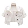 New Women's Sleeveless White Denim Jacket Shawl Cardigan