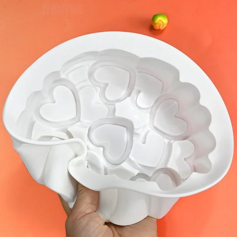 Forme de Mousse Francez în Formă de Inimă sau cu Design de Trandafir pentru Ziua Îndrăgostiților, Forme de Silicon pentru Prăjituri, Instrumente pentru Decorarea Prăjiturilor, Ustensile de Bucătărie pentru Copt