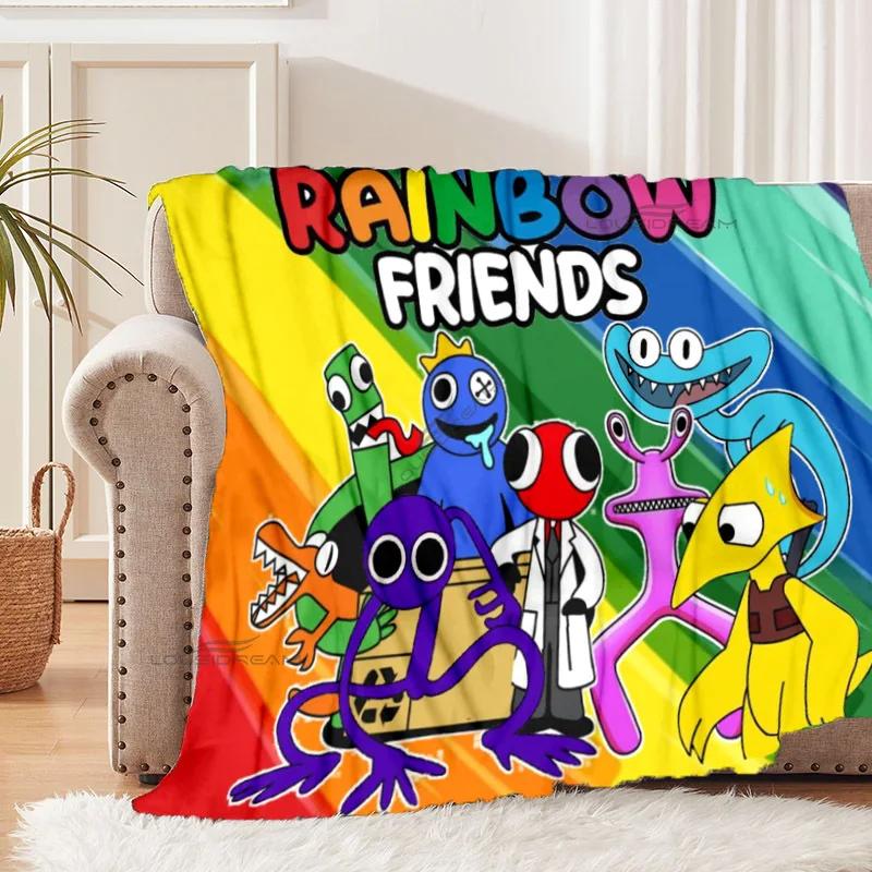 Popular Cartoon Rainbow Game Patterns Blanket Fashion Flannel Blanket Cosy Lazy Couch Cover Blanket Super Soft Sheet Mattresses