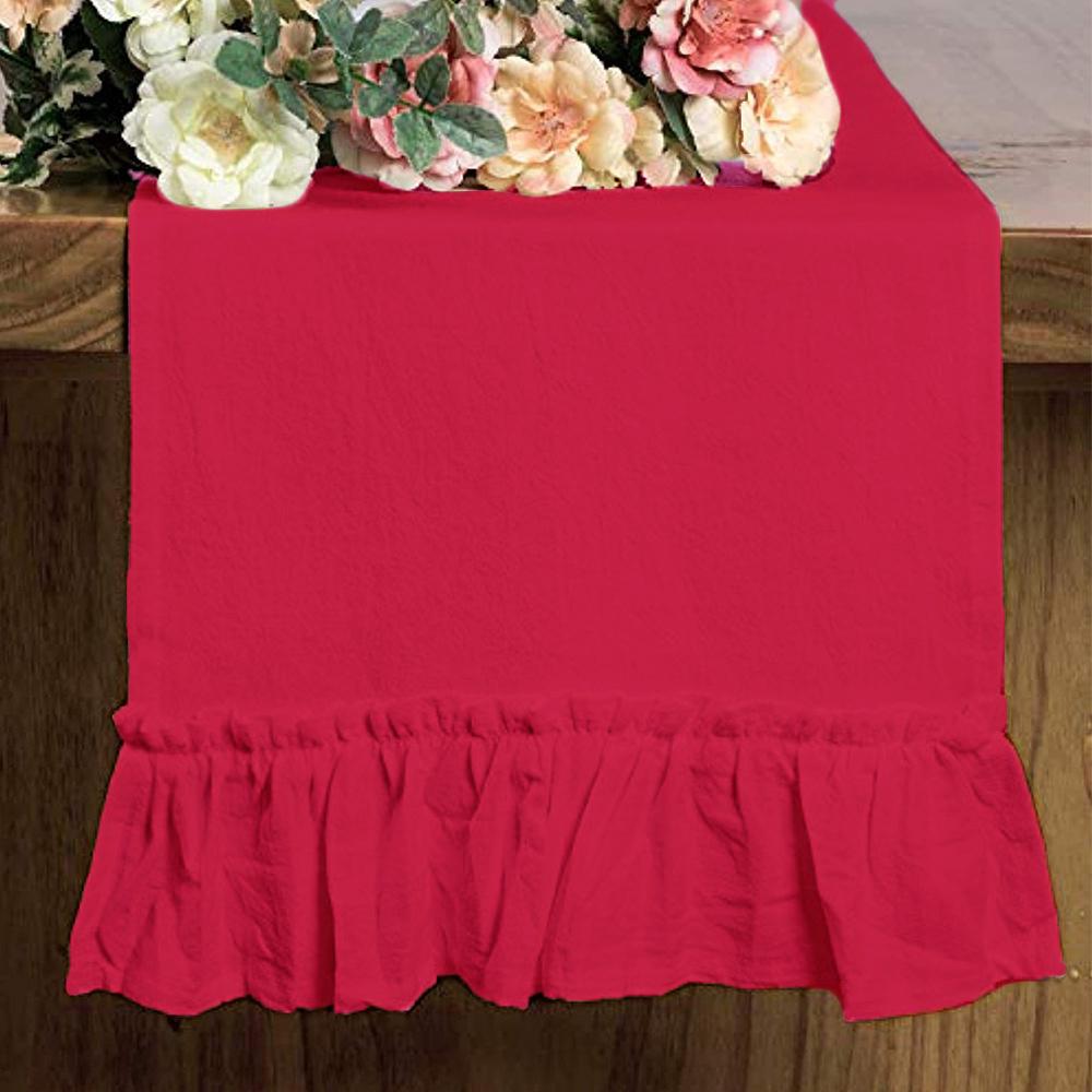 

100% Хлопковая Скатерть с Рюшами для Рустикального Свадебного Декора, Детского Праздника, Вечеринки по Случаю Дня Рождения, Рождества, Украшение для Стола в Гостиной 30X120CM