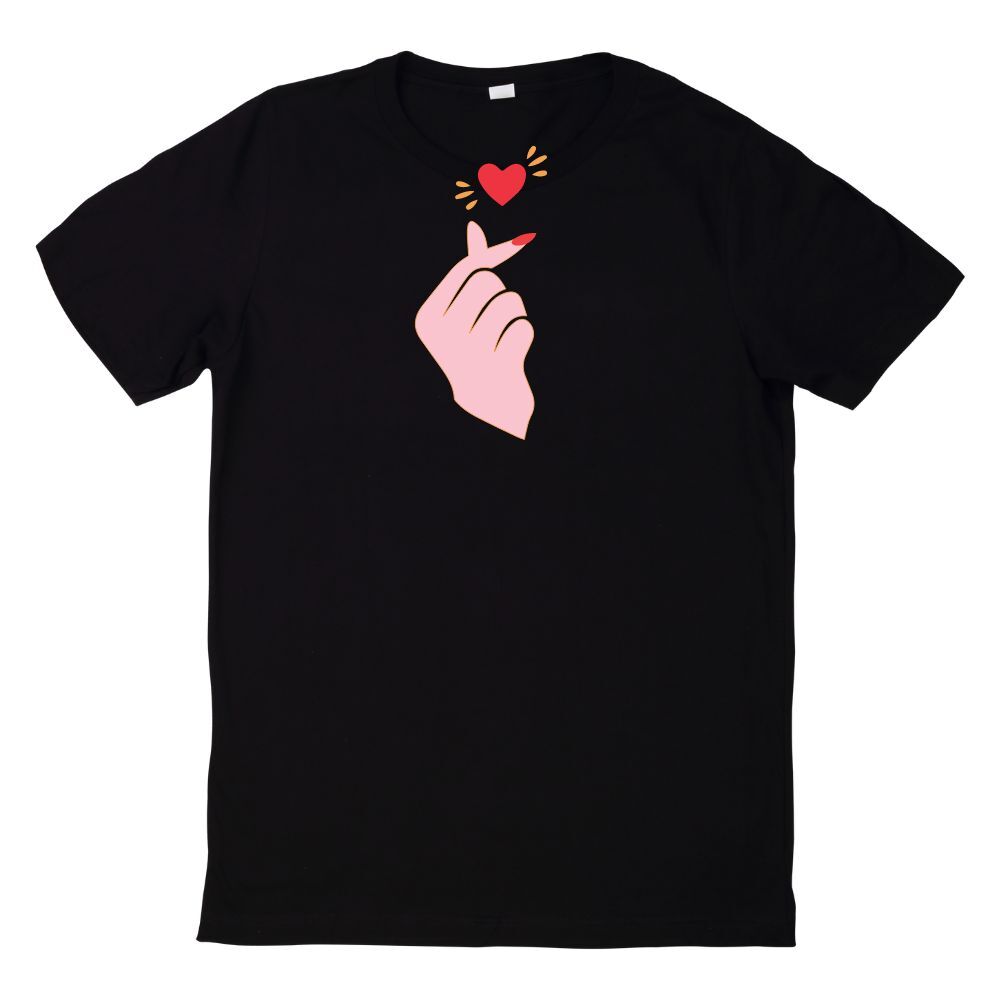 T-Shirt Koreanisches Fingerherz K Pop Herz HandzeichenWird in neuem Fenster oder Tab geöffnet