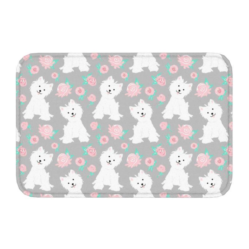 West Highland White Terrier Dog Front Floor Door Entrance Mat Westie Bath Kitchen Doormat Balcony Carpet Rug Toilet Footpad