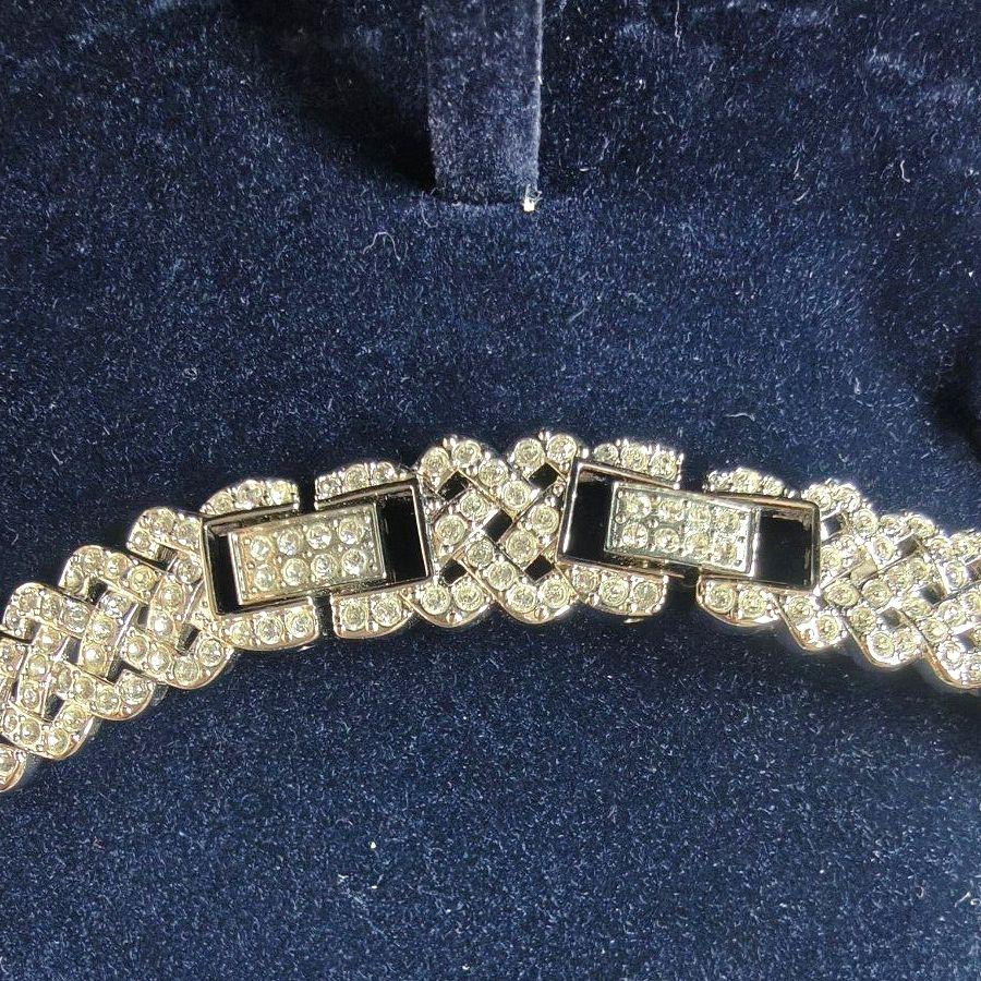 Used SWAROVSKI Swarovski Diamante Necklace Choker Braid