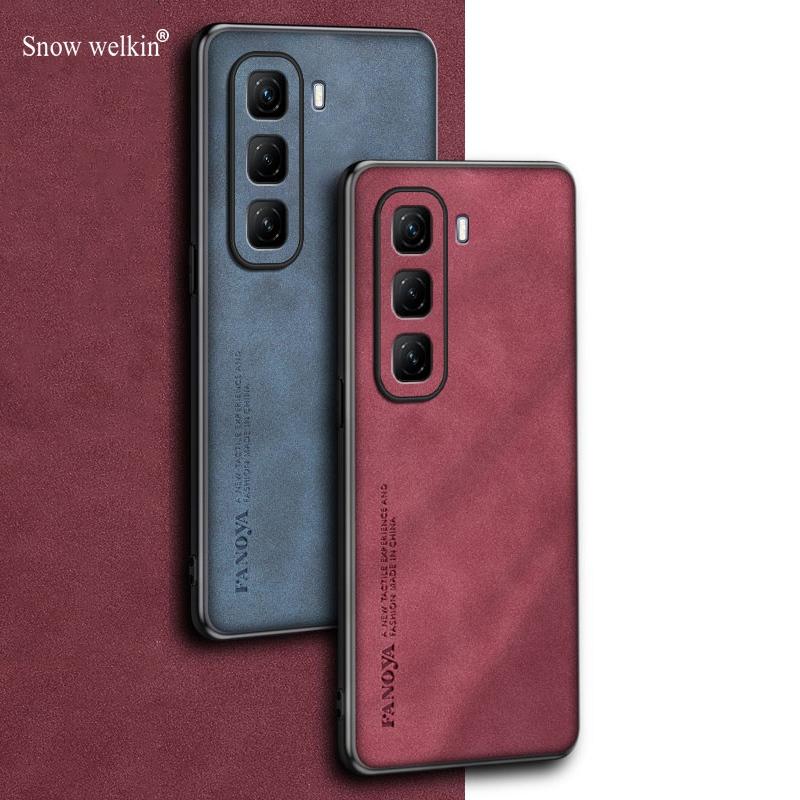 Luxury Sheepskin Leather Shockproof Silicone Case For Infinix Hot 50 40 Hot50 Hot40 Pro Plus 50i 40i HOT50I 4G Phone Case Cover