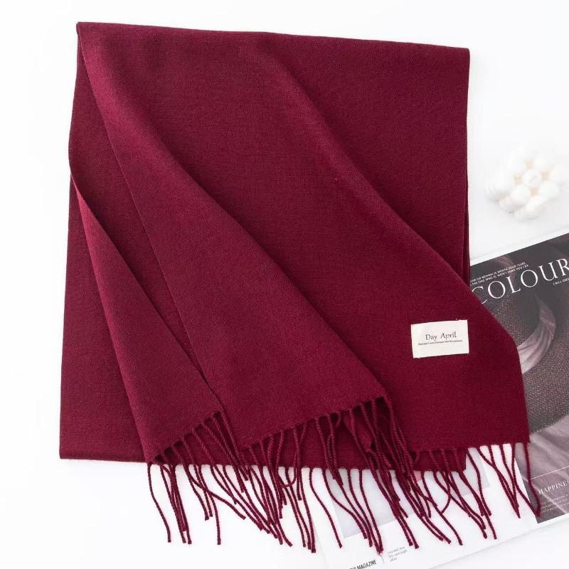 Christmas vibe scarf women's winter new Ankara red scarf long versatile knitted shawl scarf