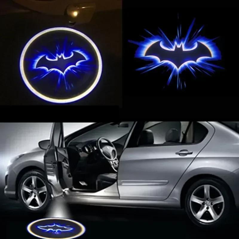 2PCS Wireless Car Light Bat Logo Door Decor Shadow LED Welcome Laser Projector Lamps Car Interior Light Accessories Ornaments