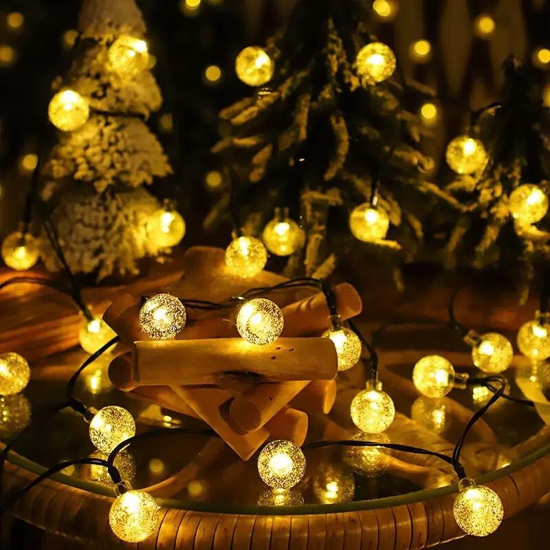 Oeny Solar Outdoor Waterproof Bubble Ball String Lights