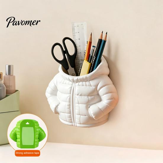 Stationery Holder Magnetic Puffer Jacket Pen Holder, Cute Desk Organizer for Office, Pencil Cup Novelty Pens Pencils Markers Small Item Storage Office