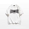 Summer Fashion Heavyweight Retro Men's English Letters 100% Cotton Printed Round Neck High-quality Casual Fitness Street T-shirt