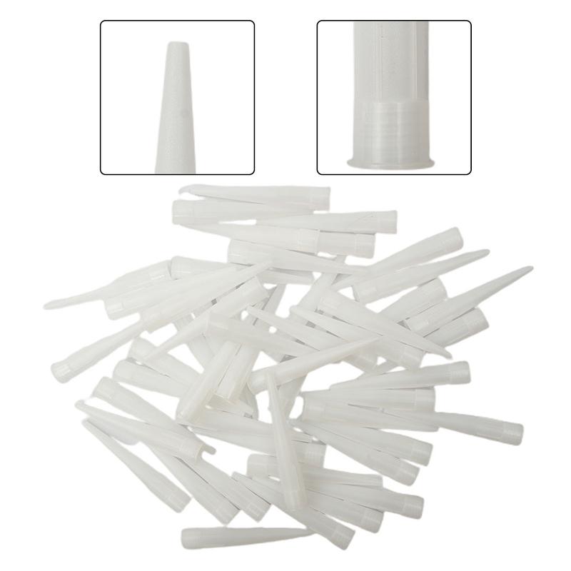 50 PCS Spare Silicone Nozzle Sealant For Caulking Pipes Repairing Gaps Wall Tiles Floor Tiles Doors Windows Tallation Tools
