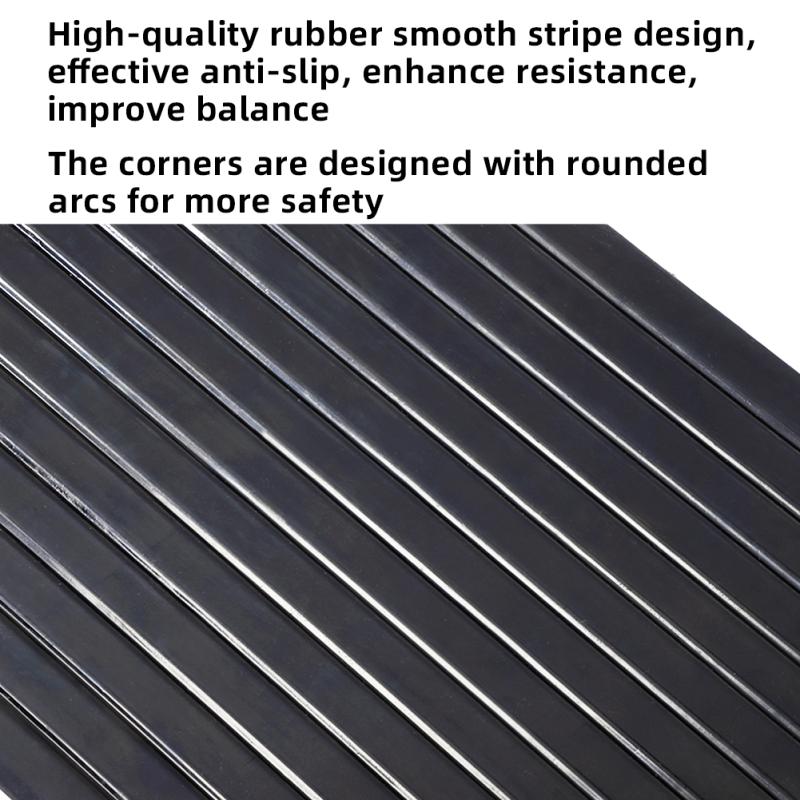 Rubber Threshold Ramp Striped Non-slip Surface 2200lbs/1000kg Load Capacity Ramp For Wheelchair