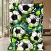 Soccer Ball Exploding In Flames Theme Blanket Lightweight Warm Flannel Blanket Decorative Throw Blanket for Home Decoration