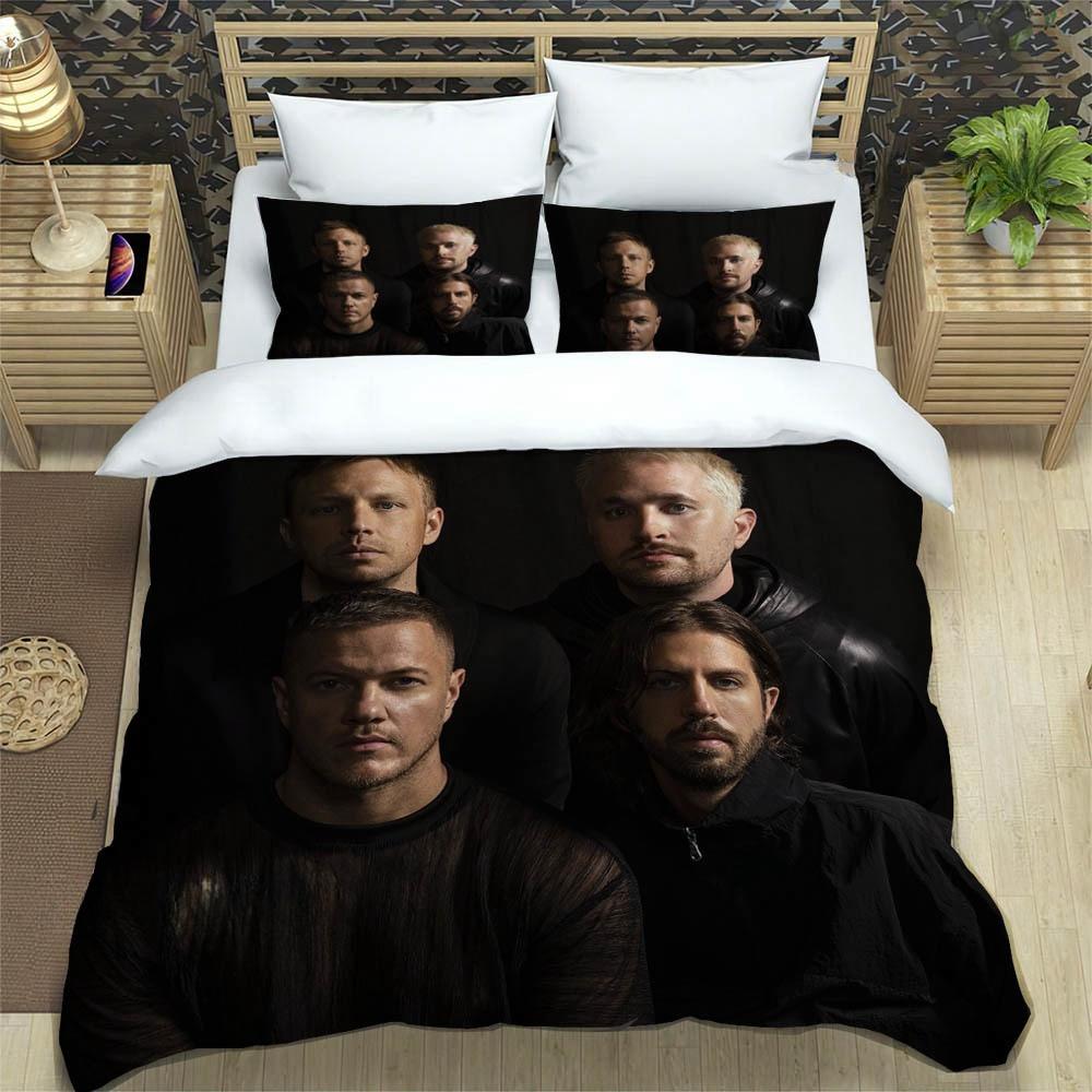 Rockband Imagine Dragons Bettwäsche-Sets, exquisites Bettzubehör-Set, Bettbezug, Bettdeckenset, Bettwäscheset, luxuriöses Geburtstagsgeschenk