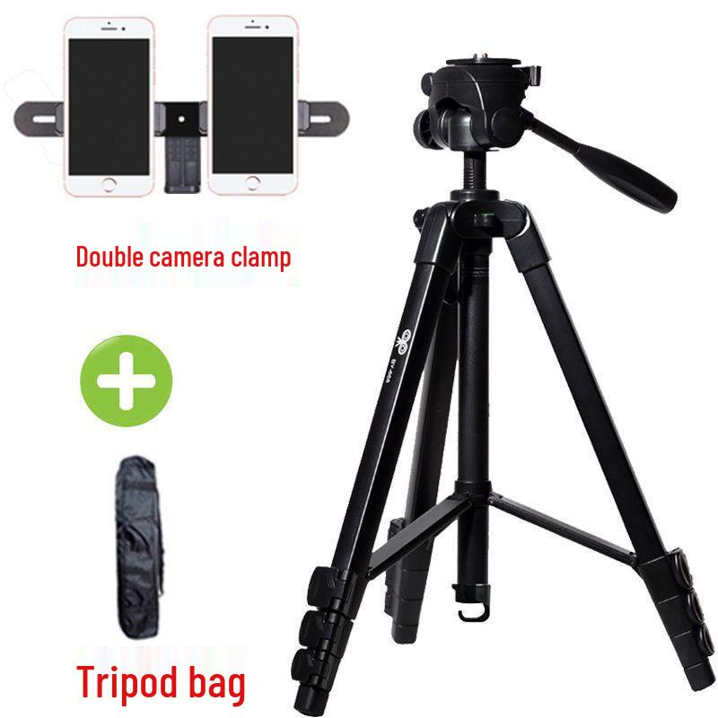 Aluminum Alloy DSLR Camera & Phone Tripod for Selfies, Videos, Photography, and Live Streaming.