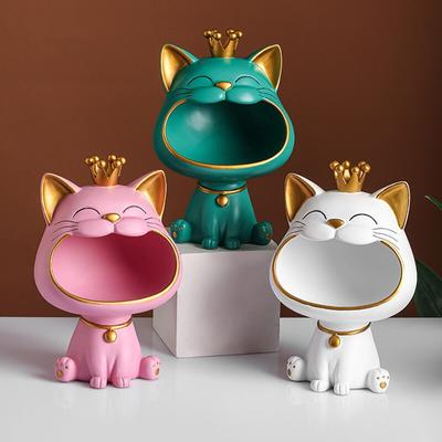 Fortune Crown Big Mouth Cat Eingangsschlüssel-Ablagefach, dekoratives Ornament, leichte Luxus-Skulptur als Einweihungsgeschenk