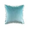 Soft Velvet Cushion Covers Plush Material Pom Pom Pillow Case  for Home Decoration